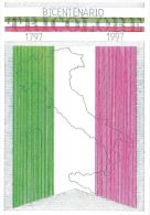 [DC0142] CARTOLINEA - MOLTO RARA - BICENTENARIO BANDIERA ITALIANA - 1797/1997 - DISEGNO A. GORRAINI - Manifestazioni