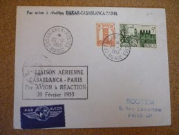 Première Liaisonaérienne Casablanca Paris Par Avion à Réaction 20/02/1953 - Premiers Vols