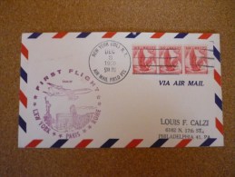 Premier Vol New York Paris Rome 3/12/1959 - First Flight Covers