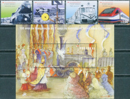 Portugal 2006. Michel #3110/13+Bl#247 MNH/Luxe. Trains - Unused Stamps