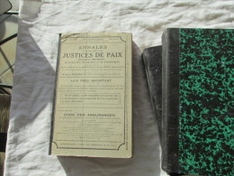 3 ANNALES DE JUSTICES ET DE PAIX RECUEIL MENSUEL DE 2 DE 1937 ET UN DE 1939 PAR H GUERARD - Droit