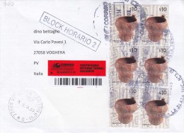 Argentina 2014 - Bella Lettera Raccomandata X L'Italia Affrancata Con 10 10 Valori In Blocco - Covers & Documents