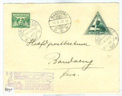 LP BRIEFOMSLAG * NEDERLANDS INDIE Uit 1937 Van DEN HAAG Naar BANDOENG En RETOURZENDING (8990) - Airmail