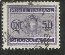 ITALIA REGNO ITALY KINGDOM 1934 SEGNATASSE TAXES DUE TASSE STEMMA CON FASCI COAT OF ARMS CENT. 50 USATO USED - Taxe