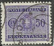 ITALIA REGNO ITALY KINGDOM 1934 SEGNATASSE TAXES POSTAGE DUE TASSE STEMMA CON FASCI COAT OF ARMS CENT. 50 USATO USED - Portomarken