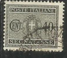 ITALIA REGNO ITALY KINGDOM 1934 SEGNATASSE TAXES DUE TASSE STEMMA CON FASCI COAT OF ARMS CENT. 40 USATO USED - Taxe