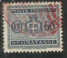 ITALIA REGNO ITALY KINGDOM 1934 SEGNATASSE TAXES DUE TASSE STEMMA CON FASCI COAT OF ARMS CENT. 60 USATO USED - Taxe