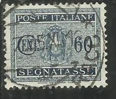 ITALIA REGNO ITALY KINGDOM 1934 SEGNATASSE TAXES DUE TASSE STEMMA CON FASCI COAT OF ARMS CENT. 60 USATO USED - Portomarken