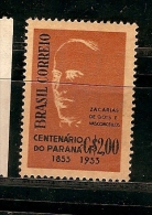 Brazil ** & Cent. Do Paraná, Zacarias De Gois E Vasconcelos  1853- 1953 (557) - Unused Stamps