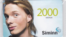 Iceland, SIM-REF-004, SIMINN 2000 Kr, GSM Refill, Woman - 1, Mint In Blister 2 Scans. - Island