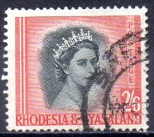 RHODESIA & NYASALAND 1954 Elizabeth - 2s.6d. - Black And Red   FU - Rhodésie & Nyasaland (1954-1963)