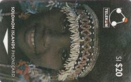 Solomon Islands, SOL-006, SI$ 20, Traditional Head Gear,  Young Girl Of Sulufou Island (Letter C), 2 Scans - Salomon