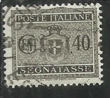 ITALIA REGNO LUOGOTENENZA 1945 SEGNATASSE SENZA FILIGRANA CENTESIMI 40 TIMBRATO USED - Taxe