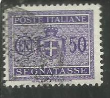 ITALIA REGNO LUOGOTENENZA 1945 SEGNATASSE SENZA FILIGRANA CENTESIMI 50 TIMBRATO USED - Strafport