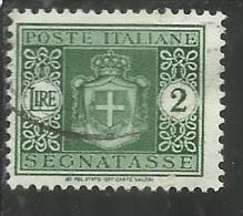 ITALIA REGNO LUOGOTENENZA 1945 SEGNATASSE SENZA FILIGRANA  LIRE 2 TIMBRATO USED - Strafport