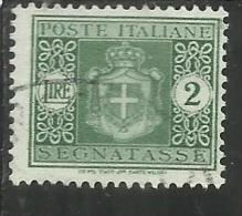 ITALIA REGNO LUOGOTENENZA 1945 SEGNATASSE SENZA FILIGRANA  LIRE 2 TIMBRATO USED - Strafport