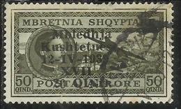 ALBANIA 1939 POSTA AEREA ASSEMBLEA COSTITUENTE AIR MAIL 20 Q SU 50 Q TIMBRATO USED OBLITERE' - Albanie