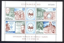 Spain 1980 - Minishheet - Europe & American Stamp Fair Exposition - Brieven En Documenten