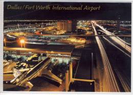 Airport, Aeroport - DALLAS / FORT WORTH INTERNATIONAL AIRPORT At Night, Air Mail, Par Avion - Dallas