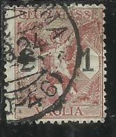 ITALY KINGDOM ITALIA REGNO 1924 SEGNATASSE TAXES TASSE DUE PER VAGLIA LIRE 1 USATO USED - Vaglia Postale