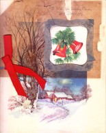 VERY OLD & VINTAGE GREETINGS CARD - PRINTED IN USA - CHRISTMAS - USE OF CLOTH - Other & Unclassified