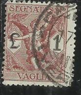 ITALY KINGDOM ITALIA REGNO 1924 SEGNATASSE TAXES TASSE POSTAGE DUE PER VAGLIA LIRE 1 USATO USED OBLITERE' - Vaglia Postale