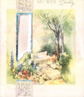 VERY OLD & VINTAGE GREETINGS CARD - PRINTED IN USA - GET WELL QUICKLY - USE OF CLOTH - Other & Unclassified