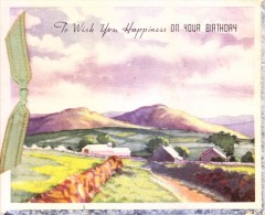 VERY OLD & VINTAGE GREETINGS CARD - PRINTED IN USA - TO WISH YOU HAPPINESS ON YOUR BIRTHDAY - Other & Unclassified