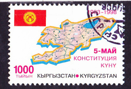 Kirgisien Kyrgyzstan Kirghizistan -5 Jahre Verfassung (MiNr: 166 + Bl. 18) 1998 - Gest. Used Obl. - Kirghizistan