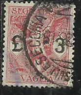 ITALY KINGDOM ITALIA REGNO 1924 SEGNATASSE TAXES TASSE DUE PER VAGLIA LIRE 3 USATO USED - Taxe Pour Mandats