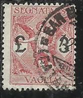 ITALY KINGDOM ITALIA REGNO 1924 SEGNATASSE TAXES TASSE DUE PER VAGLIA LIRE 3 USATO USED - Tax On Money Orders