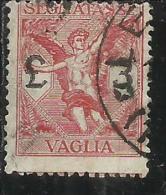 ITALY KINGDOM ITALIA REGNO 1924 SEGNATASSE TAXES TASSE POSTAGE DUE PER VAGLIA LIRE 3 USATO USED OBLITERE' - Tax On Money Orders