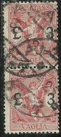 ITALY KINGDOM ITALIA REGNO 1924 SEGNATASSE TAXES TASSE DUE PER VAGLIA LIRE 3 COPPIA USATA PAIR USED - Vaglia Postale