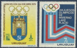 URUGUAY - COMPLETE SET LAKE PLACID'80 WINTER OLYMPIC GAMES AND INTL. OLYMPIC COMMITTEES 1979 - MNH - Invierno 1980: Lake Placid