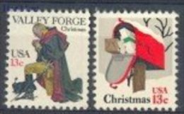 1977 USA Christmas Stamps Sc#1729-30 Washington At Valley Forge Postbox Rural Mailbox Religion Painting - George Washington