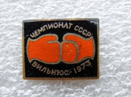 Pin Badge From Lithuania, USSR Championship In Vilnius 1973, Boxing Sport - Boxen