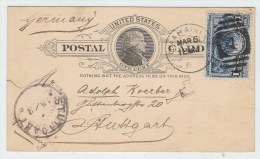 USA/Germany COLUMBUS POSTAL CARD 1894 - Cartas & Documentos