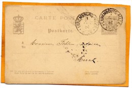 Luxembourg 1883 Card Mailed - Postwaardestukken