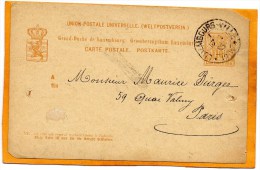 Luxembourg 1885 Card Mailed - Stamped Stationery
