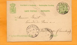 Luxembourg 1891 Card Mailed - Ganzsachen