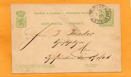 Luxembourg 1893 Card Mailed - Stamped Stationery