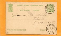 Luxembourg 1895 Card Mailed - Stamped Stationery