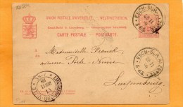 Luxembourg 1888 Card Mailed - Entiers Postaux