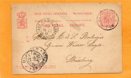 Luxembourg 1892 Card Mailed - Stamped Stationery