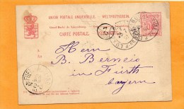 Luxembourg 1891 Card Mailed - Ganzsachen