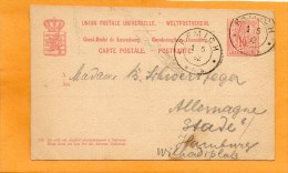 Luxembourg 1893 Card Mailed - Entiers Postaux