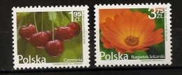 Pologne 2009 N° 4165 / 6 ** Courant, Flore, Fleur, Fruit, Cerises, Fleur De Souci Officinal, Cerasus Avium, Calendula - Ongebruikt