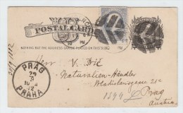 USA/Czechoslovakia UPRATED POSTAL CARD 1882 - Covers & Documents