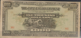 O) 1943 JAPAN-PHILIPPINES, 1000 DOLLARS-ONE THOUSAND DOLLARS, OX-STEERS, THE JAPANESE GOVERNMENT-RED MU, XF - Japón