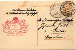 LUXEMBOURG ENTIER POSTAL POUR L'ALLEMAGNE 1921 - Entiers Postaux